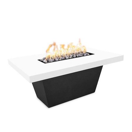 The Outdoor Plus 48 Rectangular Tacoma Fire Table - Powder Coated Metal - Match Lit - Liquid Propane OPT-TACPC4830-BWC-LP